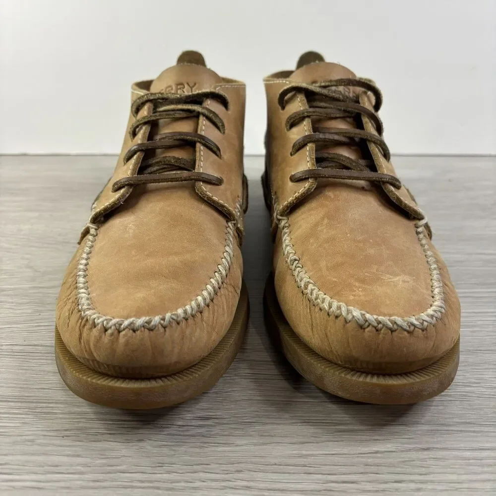 Sperry Top Sider Brown Leather Chukka Ankle Boots Sahara Men’s Lace Up 7.5M
